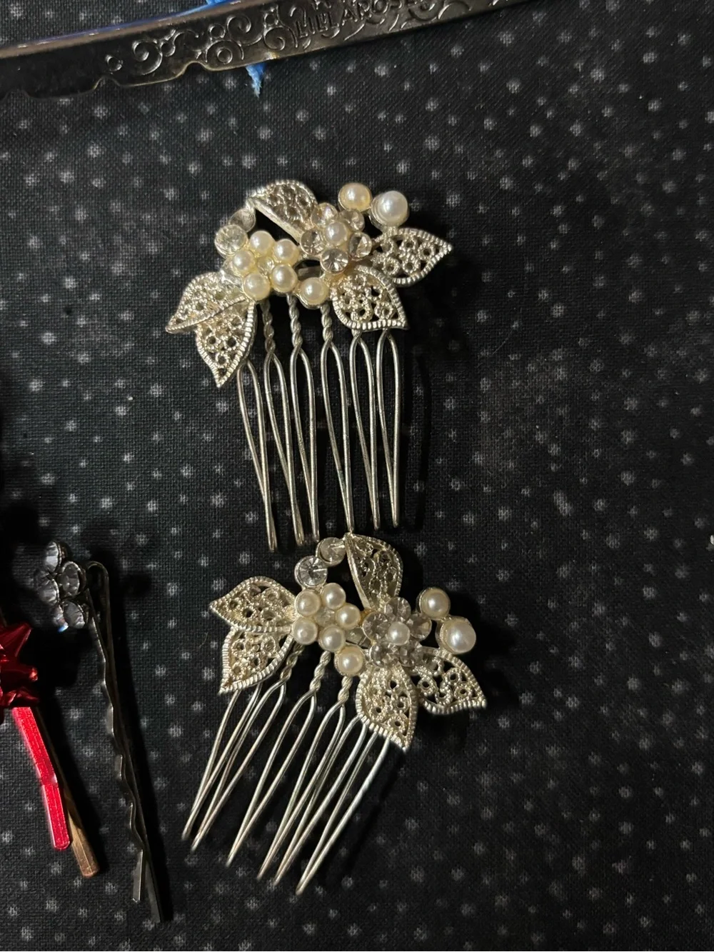 Velvet Bow Hair Clips Set - Brown, Blue, Pink, Red